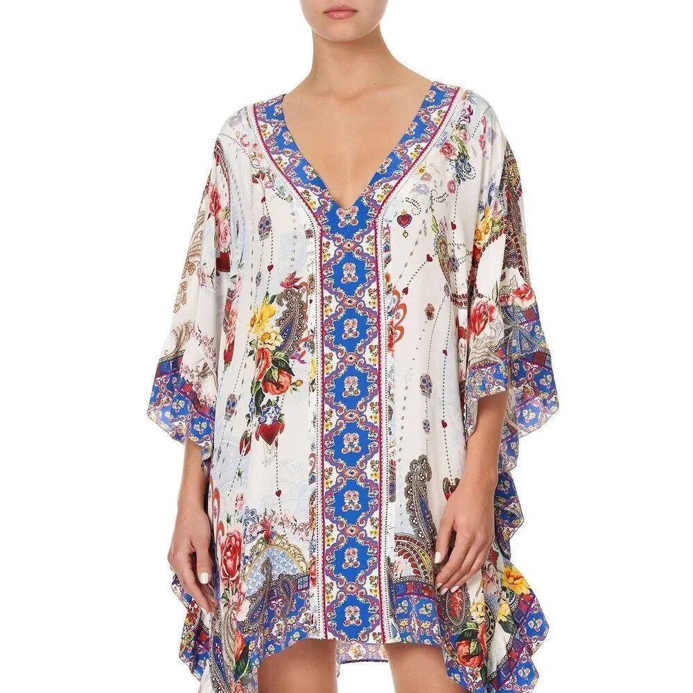 CAMILLA v-neck kaftan with ruffle sleeve, Frida Freedom One Size $699